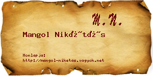 Mangol Nikétás névjegykártya